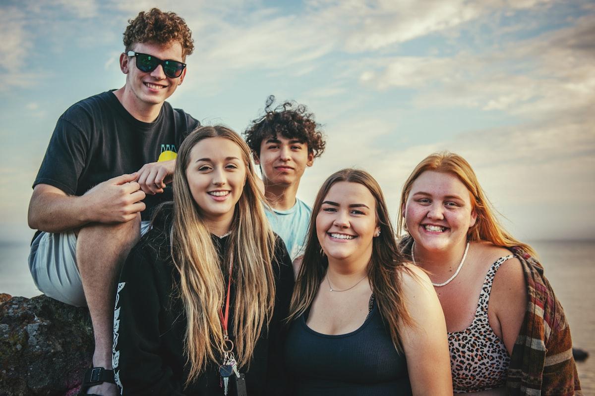 Young people together outdoors